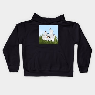 Birds in Toilet Paper Bird Painting Kids Hoodie